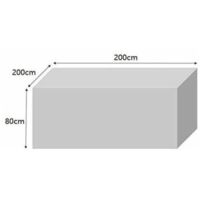 FOREHILL Housse De Protection Salon De Jardin, Bache Salon De Jardin, Salon De Jardin Exterieur Protection Table De Jardin Rectangulaire, Imperméable, Coupe-Vent, Anti-Uv,200x200x80cm