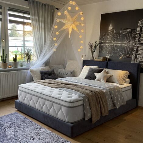 Klyvvo 190x90cm Ressorts Matelas - Épaisseur 27cm - 7 Zones Matelas à Ressorts - H3 Degré deFermeté - Hybride Matelas avec 1000 Ressorts et Mousse - 2 Personnes Indépendance de Couchage - Soulage la p