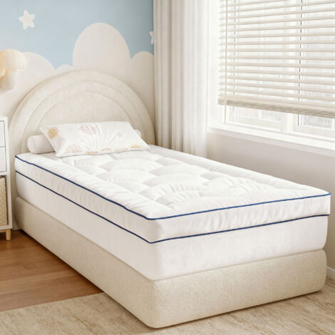 Klyvvo 160x200x8cm - Microfibre Surmatelas - Protege Matelas Doux - Surmatelas Matelassé pour Matelas Durs - Ressorts de Boîte - Lits D'invités et Canapés - Garnissage 1000g - Idéal pour 2 Personnes