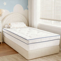 Klyvvo 90x200x8cm - Microfibre Surmatelas - Protege Matelas Doux - Surmatelas Matelassé pour Matelas Durs - Ressorts de Boîte - Lits D'invités et Canapés - Garnissage 1000g - Idéal pour 1 Personnes