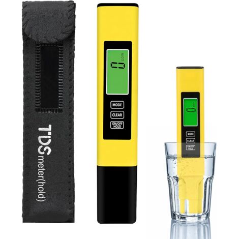 Digitales 3-in-1-Trinkwassermessgerät mit EC-, TDS- und Temperaturmessung, LCD-Display und elektronischem Härtetest (0–9999 ppm) für Aquarien, Schwimmbäder und Hydrokultur, Orange