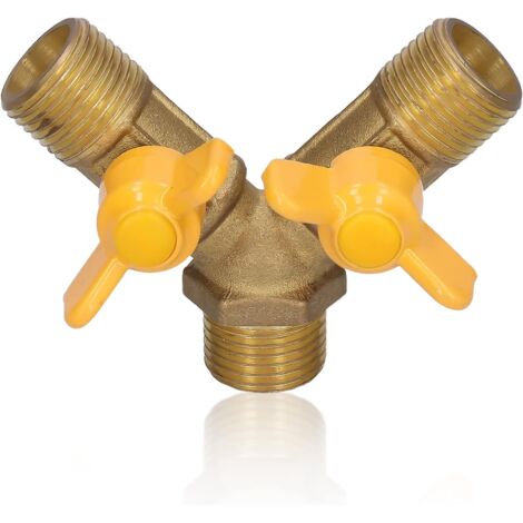 3-Wege-Ventil G 1/2 Messing-Y-Stück, Gasregelventil mit Umstellhahn