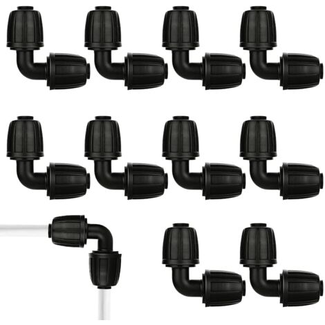 10 Stück L-förmige Winkelverbinder für 13 mm (1/2") Gartenschläuche, 13 mm Anschluss für Tropfbewässerungssysteme, universeller Winkelverbinder für Garten und Landwirtschaft (A 2)