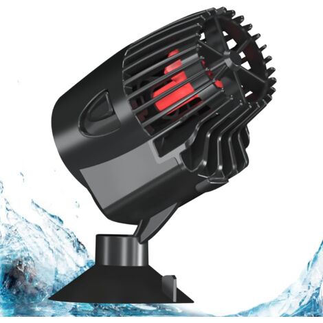 Aquarium-Strömungspumpe, mit 2 m Netzkabel, 3000 l/h, Wellenpumpe mit Saugnapf, ultraleise Wasserpumpe für Süß- und Meerwasseraquarien (schwarz) (1/5)
