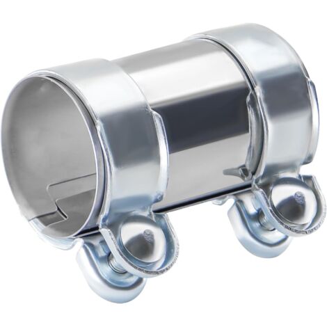 Auspuffschlauchschelle, 50 mm x 95 mm, Doppelschelle aus Edelstahl für Kfz-Auspuffrohre, universelle Auspuffrohrschelle