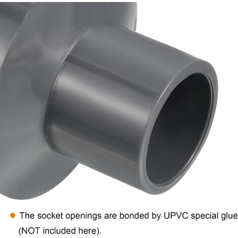 PVC-Reduzierstück 40 x 20 mm, 3er-Pack, gerader Kupplungsadapter, Grau