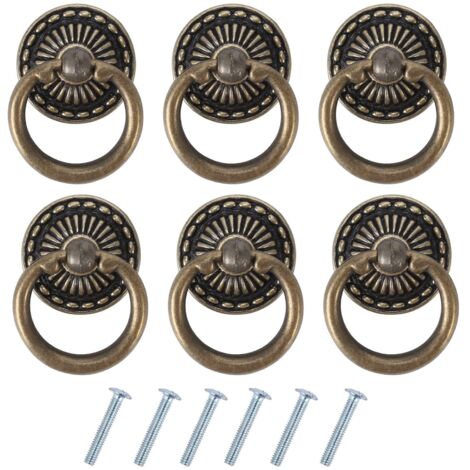 6 Stück Vintage-Möbelgriffe, antike Schubladengriffe, Türgriffe aus Bronze für Möbel, Kleiderschränke, Kommoden und Schranktüren