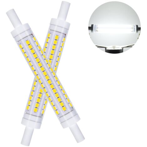 R7S 118mm LED-Lampen, 10W LED-Lampe ersetzt 100W Halogenlampe, AC230V Kaltweiß 6000K, 1000LM, 360° Abstrahlwinkel, für Flur-/Decken-/Stehlampen, 2er-Pack [Energieklasse C]