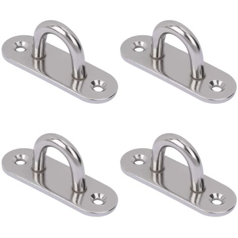 4-teiliges Deckenhaken-Set aus Edelstahl mit länglichen Ösenplatten zum Aufhängen von Stühlen, Hängematten, Yogaschaukeln, Boxsäcken und Blumentöpfen (1/5)