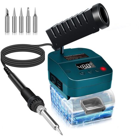 Bosch 18V Akku-Lötstation mit Schnellaufheizung, digitalem LCD-Display, USB- und USB-C-Ladeanschlüssen, tragbarem und verstellbarem Lötkolben-Set