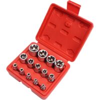 14-teiliger E-Type-Stern-Steckschlüsselsatz mit Koffer, vielseitiges Handwerkzeug zur Reifenreparatur für Werkstatt, Reifen und Möbel, poliert und platzsparend verstaubar