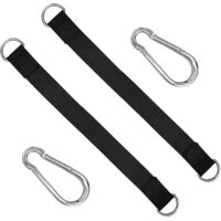 Set mit 2 Schaukelaufhängungen – 2,5 x 30 cm – Nylonbefestigung – Für Hängematten – Mit 2 robusten Karabinern und D-Ringen