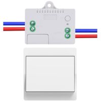 Funk-Wechselschalter EU, batterielos, 1 Stück, selbstversorgendes Funk-Zweiwege-Schalter-Set, batterieloser Funkfernbedienungsschalter für die Heimbeleuchtung (EU 1-fach 1V 1A)
