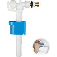 Schwimmerventil für Toilettenspülung mit G3/8"- und G1/2"-Spülarmaturen, einstellbarer Spülmechanismus, seitlicher Wasseranschluss, einstellbare Wassermenge