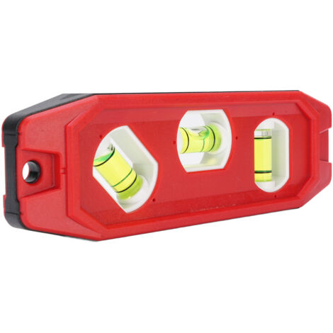 Niveau magnétique en plastique à trois bulles de 15 cm, précision de 1 mm, niveau portable. (1/5)