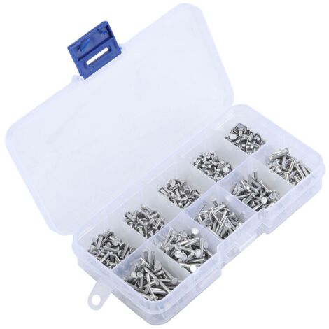500 rivets M2 à tête plate en aluminium, rivets pleins de 3 à 18 mm de longueur