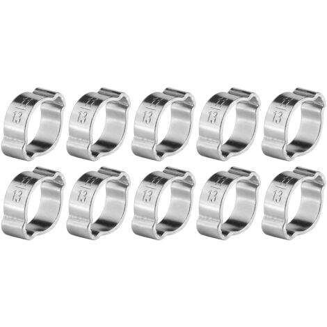 10 colliers de serrage à deux oreilles en fer galvanisé zingué 5-23 mm pour tuyaux d'essence (11-13 mm)