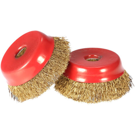 Lot de 2 brosses rotatives à spirale en acier de 75 mm (3") pour meuleuse d'angle (1/5)