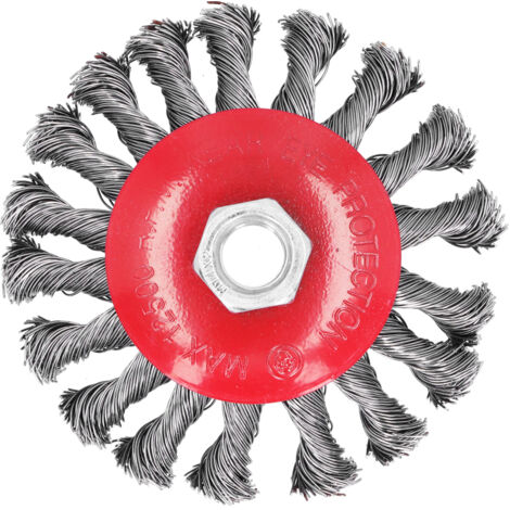 Brosse métallique torsadée, godet de meulage à nœuds, outil de meulage pour enlever la rouille et la peinture, écrou M14x2, 10 cm (1/5)