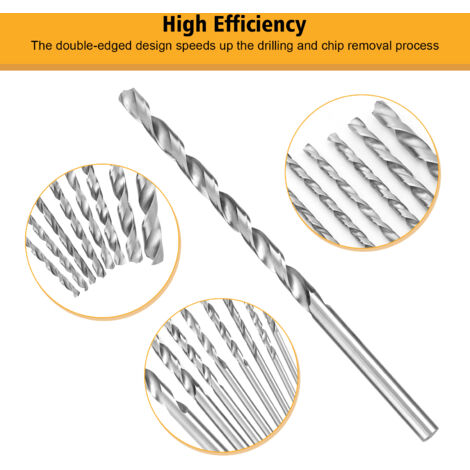 Forets Hélicoïdaux Extra Longs 5,2 Mm QUARKZMAN - 250 Mm Acier Rapide - 4 Pièces Pour Bois, Plastique, Aluminium