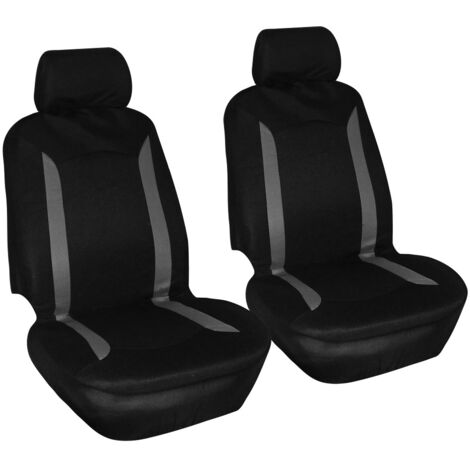 Ensemble de 4 housses de protection universelles pour appuie-tête de siège auto (gris + noir) (1/5)
