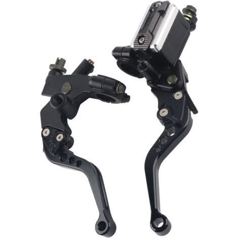 1 paire de leviers de réservoir de maître-cylindre d'embrayage et de frein universels pour moto de 7/8" (22 mm) (1/5)