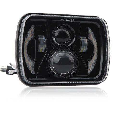 Phare avant carré à LED pour voiture, avec feux de jour et clignotants intégrés, étanche, haute transmission lumineuse, 12 à 48 V. (1/5)