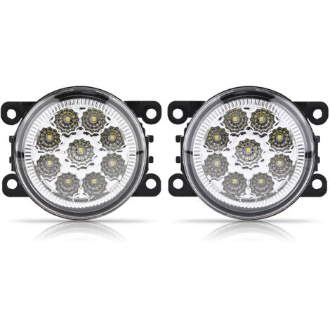 Phare antibrouillard avant rond à 9 LED avec feux de jour (DRL) de remplacement pour Focus (1/5)