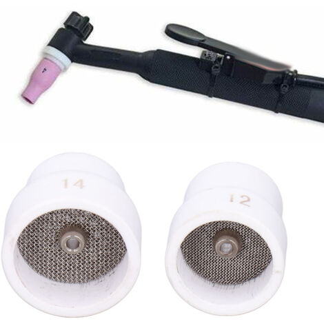 2 pièces Kit d'accessoires pour soudage TIG 12/14 Buse en céramique pour WP9/17/18/20/25/26 (blanc)