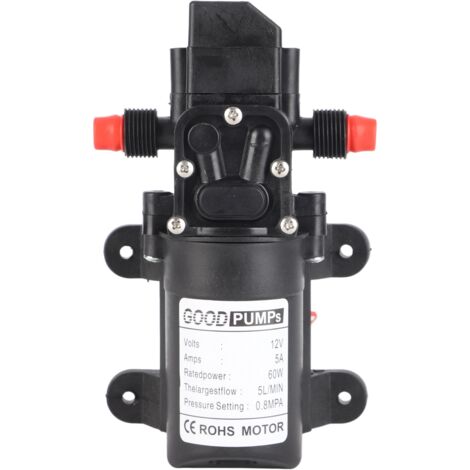 Pompe à eau 12 V CC haute pression 116 psi à amorçage automatique pour caravanes, camping et bateaux