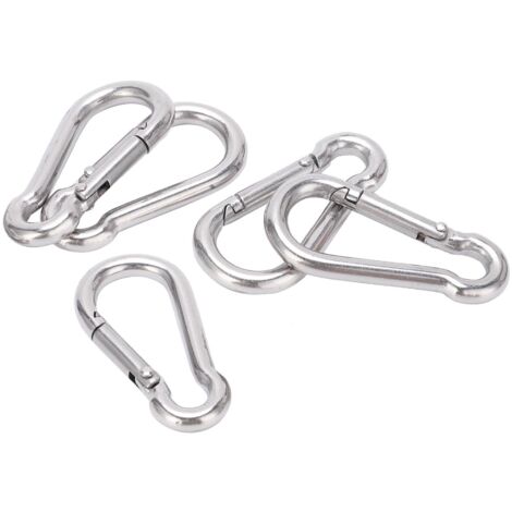 Lot de 5 mousquetons de 40 mm en acier inoxydable robuste avec ressort pour hamac et laisse de chien (1/5)