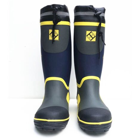 Bottes en caoutchouc à semelle en acier, imperméables, surchaussures de travail pour l'extérieur, bleu, gris, jaune, pointure 43-44