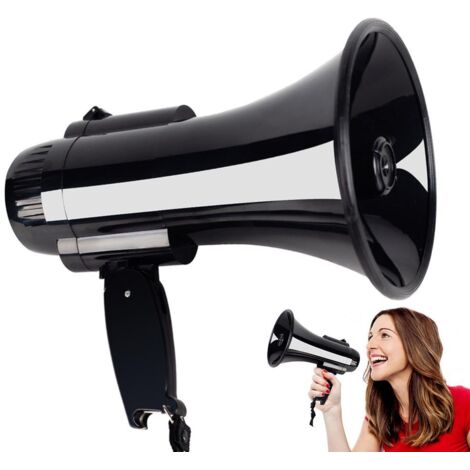Mégaphone portable de 30 watts avec haut-parleur de style bullhorn et décapsuleur enregistreur 240 secondes