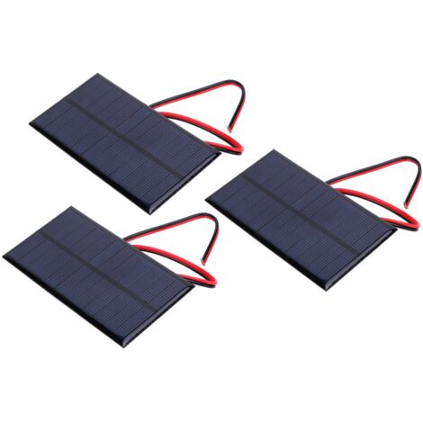 Module d'alimentation à 3 cellules solaires DC 6V 1W Panneau solaire en silicium polycristallin avec câble de 30 cm (1/5)