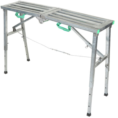 Plateforme de travail pliante réglable de 60 à 90 cm Échafaudage en aluminium renforcé Échelle à marches pour cloisons sèches Banc