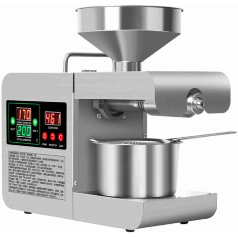 Presse à huile électrique 820 W, grand écran numérique couleur, presse à huile électrique intelligente en acier inoxydable pour les cuisines domestiques