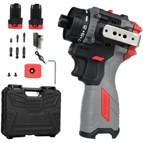 Tournevis électrique sans fil 16,8 V, marteau 45 Nm, 1 600 tr/min, kit d'outils tournevis au lithium, tournevis électrique avec contrôle de torsion réglable à 2 vitesses pour bois, PVC et ABS (1/5)