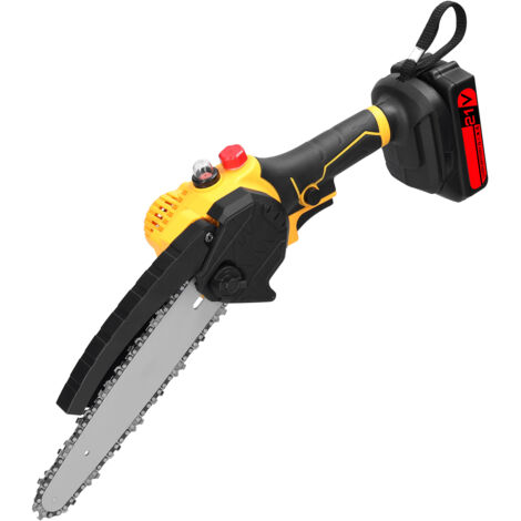Scie électrique portable 21 V de pour l'élagage, tronçonneuse compacte pour fendre le bois, scie à main au lithium-ion avec batterie et chargeur,2 batteries,20 cm