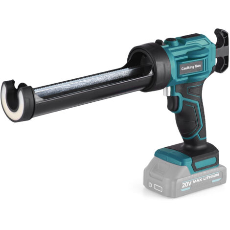 Pistolet à mastic sans fil 20 V - Kit d'outils électriques portatifs pour masticage, 4 vitesses réglables et éclairage LED pour le remplissage et l'étanchéité (batterie non incluse) - Bleu