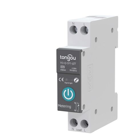 Disjoncteur intelligent Tuya Zigbee, interrupteur à commande sans fil, contrôle à distance via une application mobile, consultation à distance, compatible avec la commande vocale domestique Alexa (1/5)