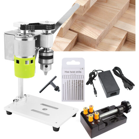 Mini perceuse d'établi, petite perceuse d'établi haute précision à 7 vitesses, silencieuse, compacte, pour l'artisanat, le bricolage, la fabrication de bijoux, le travail du métal et du bois