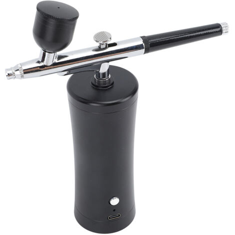 Kit d'aérographe électrique 30 PSI sans fil pour maquillage, avec recharge USB, pour nail art, tatouage et coloration de figurines, noir (1/5)
