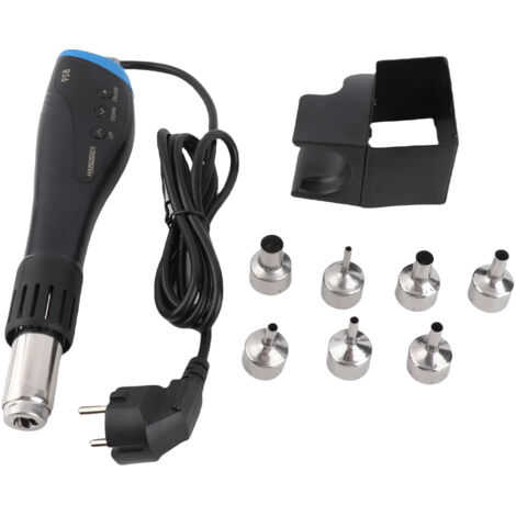Pistolet à air chaud portable 600 W,outil de soudage portable haute puissance, avec écran LCD numérique et 7 buses, pour le soudage de composants CMS (SMD)etla réparation de circuits imprimés (SMT) (1/5)