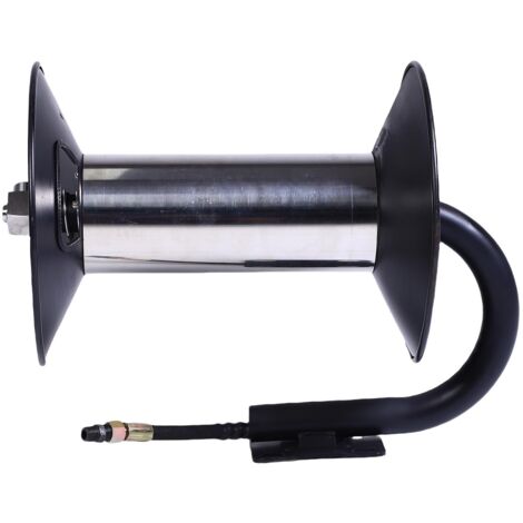 Enrouleur de tuyau pour nettoyeur haute pression, 50 m, 280 bars, raccord 3/8 pouces, modèle robuste, à fixation murale, à commande manuelle (1/5)