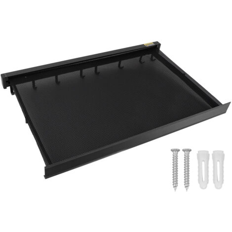 Séchoir à linge mural pour balcon avec surface en filet, séchoir pliable et rétractable, 60 cm, noir (1/5)