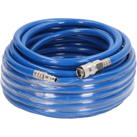 Tuyau à air de 15 m (49,21 pieds) : tuyau flexible et léger en PVC pour haute pression, équipé d'un raccord rapide NPT de 1/4 pouce