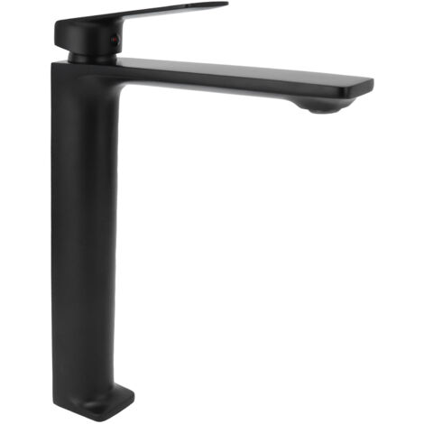 Robinet de salle de bain à un trou, noir, pour lavabo, eau chaude et froide, usage domestique, G1/2 (1/5)