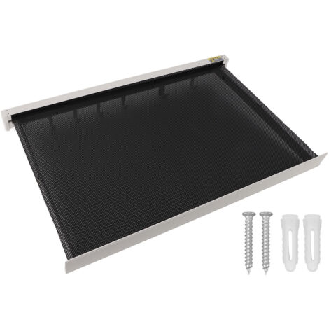 Séchoir à linge mural pour balcon avec surface en filet, séchoir pliable et rétractable, 60 cm, blanc (1/5)