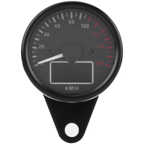 Compteur de vitesse et compte-tours numérique universel pour moto, écran LCD LED, 0-160 km/h, style rétro noir