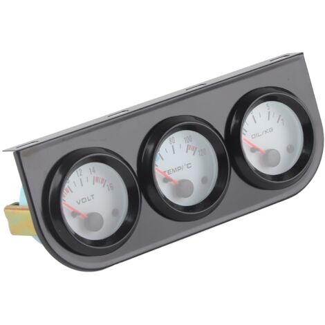 Kit universel de trois jauges pour voiture : jauge de température d'eau, de tension et de pression d'huile, instrument de 52 mm